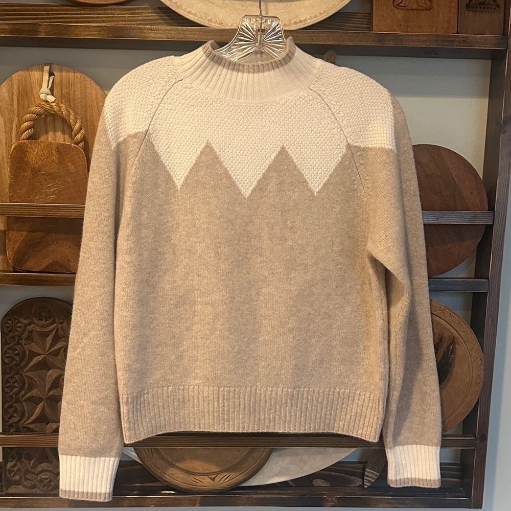 Jumper 1234 Cashmere and Wool Zig Zag Mock Turtleneck Sweater